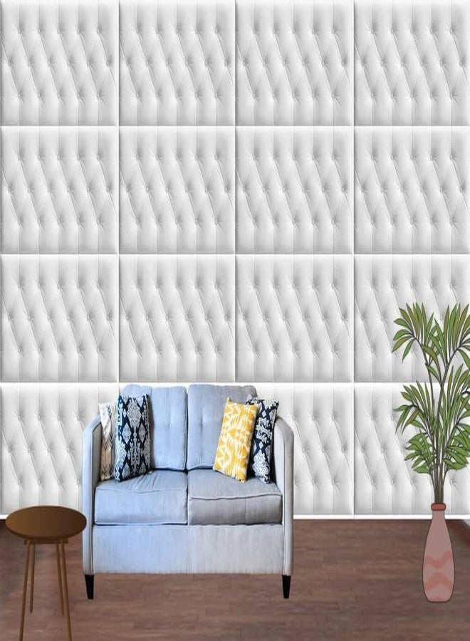 STL 3D Self Adhesive Foam White Panels for Walls, Self Adhesive PE Foam Soft Cushion DIY Wall Stickers for Home, Hotel, Living Room, Bedroom, Cafe Décor (Pack of 2) - Image 5